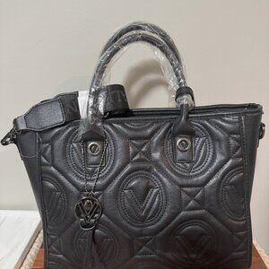 Valentino Orlandi Quilted Black Tote